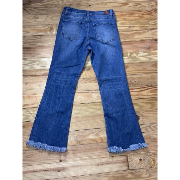 Gogo Jeans USA Juniors Size 9 High Rise Flared Leg Frayed Hem - Picture 4 of 12
